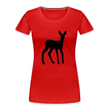 Reh - Rehkitz - Frauen Premium Bio T-Shirt - Rot - Vorne - Mia (176cm)