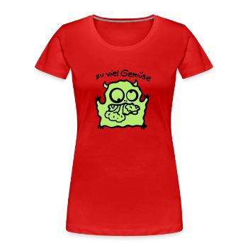 zu viel Gemüse - Frauen Premium Bio T-Shirt - Rot - Vorne - Mia (176cm)