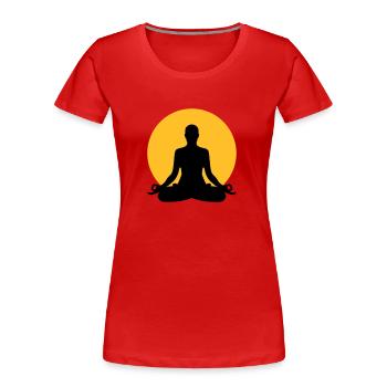 Meditation - Frauen Premium Bio T-Shirt - Rot - Vorne - Mia (176cm)