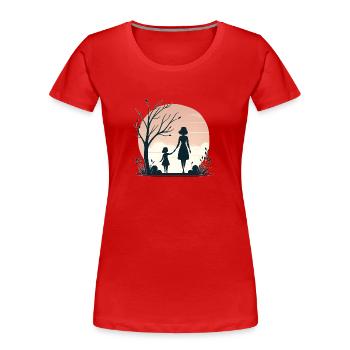 Ewige Bindungen, Ein Mutter-Tochter-Geschichte - Frauen Premium Bio T-Shirt - Rot - Vorne - Mia (176cm)