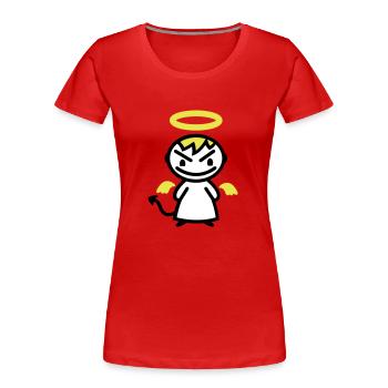 böser Engel - Frauen Premium Bio T-Shirt - Rot - Vorne - Mia (176cm)