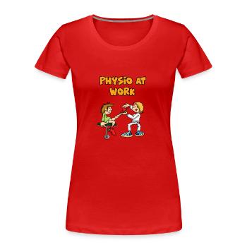 Physiotherapie - Frauen Premium Bio T-Shirt - Rot - Vorne - Mia (176cm)