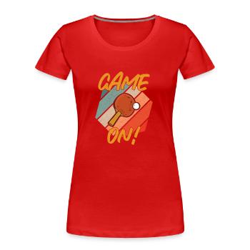 Spiel Weiter Tischtennis Vintage - Frauen Premium Bio T-Shirt - Rot - Vorne - Mia (176cm)