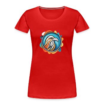 Vogel Logo Taube - Frauen Premium Bio T-Shirt - Rot - Vorne - Mia (176cm)