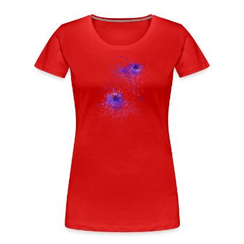 blume,floral, graffiti,malerei,aquarell,abstrakt - Frauen Premium Bio T-Shirt - Rot - Vorne - Mia (176cm)