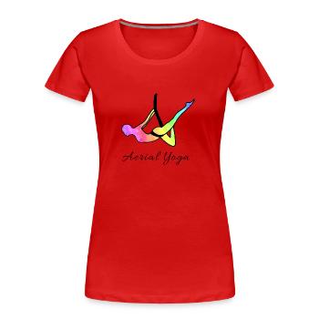 Aerial Yoga - Frauen Premium Bio T-Shirt - Rot - Vorne - Mia (176cm)