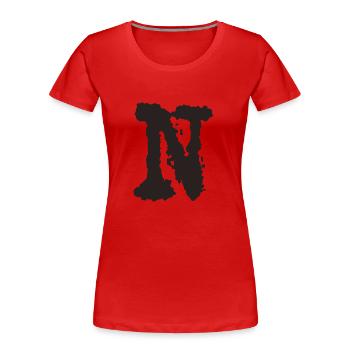 N - Frauen Premium Bio T-Shirt - Rot - Vorne - Mia (176cm)