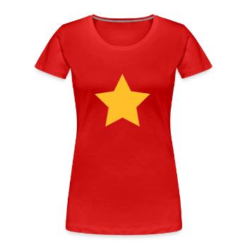 Star, stars - Women's Premium Organic T-Shirt - red - Front - Mia (176cm)