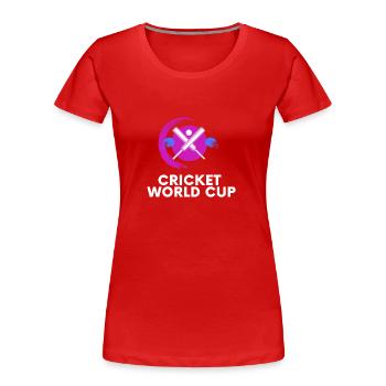Coupe du monde de cricket : le champ de bataille des champions - T-shirt bio Premium Femme - rouge - Devant - Mia (176cm)