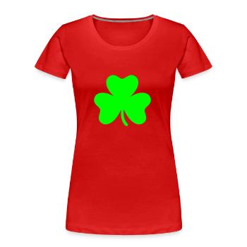 Shamrock - T-shirt bio Premium Femme - rouge - Devant - Mia (176cm)
