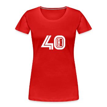 40 Musik Fan Retro Kassette Musik - Frauen Premium Bio T-Shirt - Rot - Vorne - Mia (176cm)