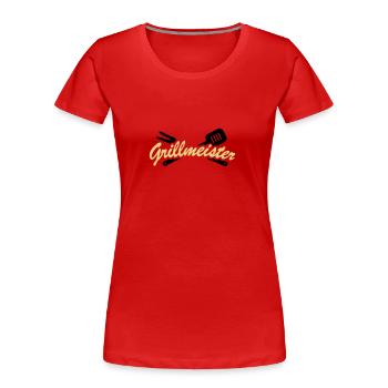 Grillmeister - Frauen Premium Bio T-Shirt - Rot - Vorne - Mia (176cm)