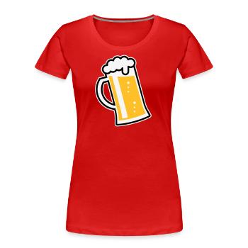 XLustiges Design Für Fröhliche Anlässe (L / 3) - Frauen Premium Bio T-Shirt - Rot - Vorne - Mia (176cm)