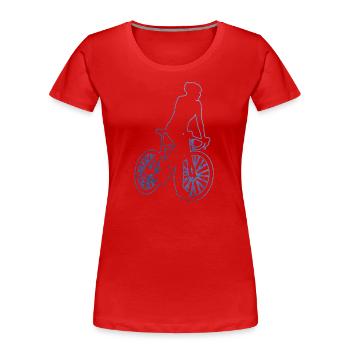 Rennrad Rennradfahrer Rennradfahren Roadbike - Frauen Premium Bio T-Shirt - Rot - Vorne - Mia (176cm)