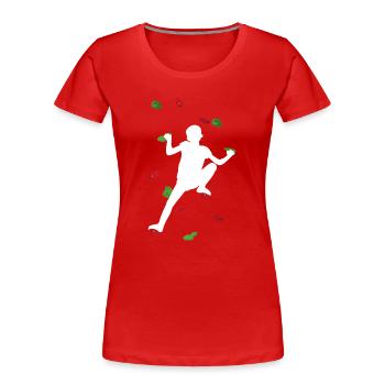 Kids White Climbing Wall – kleiner Felsblock - Frauen Premium Bio T-Shirt - Rot - Vorne - Mia (176cm)