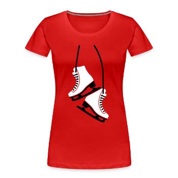 Schlittschuh - Frauen Premium Bio T-Shirt - Rot - Vorne - Mia (176cm)