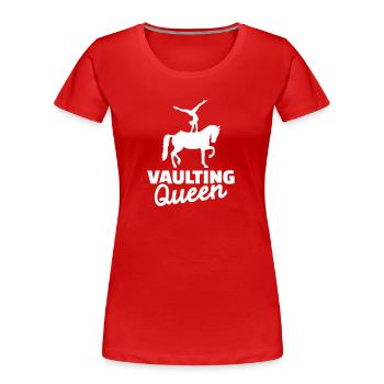 Voltigieren - Frauen Premium Bio T-Shirt - Rot - Vorne - Mia (176cm)
