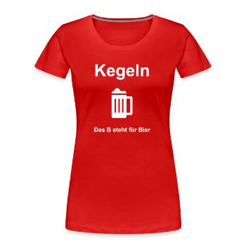 Kegeln - Frauen Premium Bio T-Shirt - Rot - Vorne - Mia (176cm)