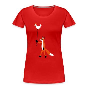 Fuchs und Henne - Frauen Premium Bio T-Shirt - Rot - Vorne - Mia (176cm)