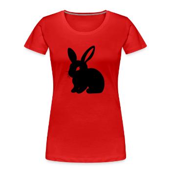 lapin - T-shirt bio Premium Femme - rouge - Devant - Mia (176cm)