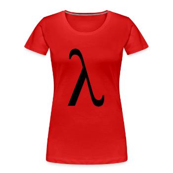 Lamda - Frauen Premium Bio T-Shirt - Rot - Vorne - Mia (176cm)