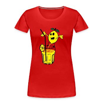 zitrone pinkelt limonade - Frauen Premium Bio T-Shirt - Rot - Vorne - Mia (176cm)