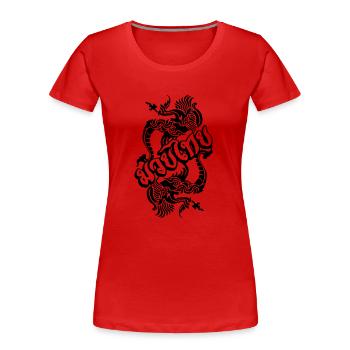 Muay Thay WRK - Women's Premium Organic T-Shirt - red - Front - Mia (176cm)
