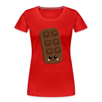 Chocolat - T-shirt bio Premium Femme - rouge - Devant - Mia (176cm)