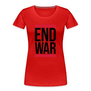 End War Stop - Frauen Premium Bio T-Shirt - Rot - Vorne - Mia (176cm)
