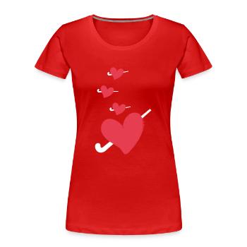 feldhockey hockey hockeyleidenschaft fieldhockey - Frauen Premium Bio T-Shirt - Rot - Vorne - Mia (176cm)