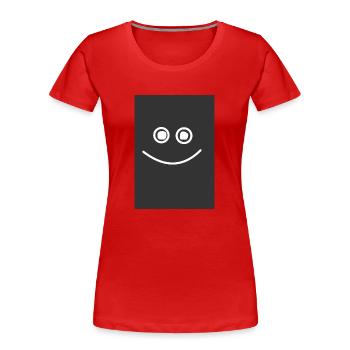 Happy Smile Black - Frauen Premium Bio T-Shirt - Rot - Vorne - Mia (176cm)