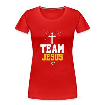 Team Jesus Christen Gott Religion Kreuz Glaube - Frauen Premium Bio T-Shirt - Rot - Vorne - Mia (176cm)