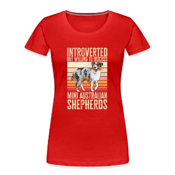 Berger australien miniature - T-shirt bio Premium Femme - rouge - Devant - Mia (176cm)