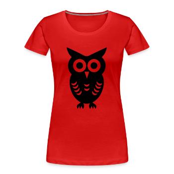 Steinkauz - Frauen Premium Bio T-Shirt - Rot - Vorne - Mia (176cm)