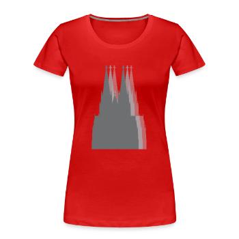 Der Dom - Frauen Premium Bio T-Shirt - Rot - Vorne - Mia (176cm)