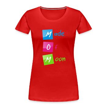« MOM (Made of Moon) » bonne fête des mères - T-shirt bio Premium Femme - rouge - Devant - Mia (176cm)