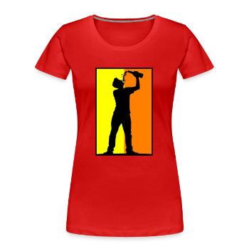 Trinker Bier - Frauen Premium Bio T-Shirt - Rot - Vorne - Mia (176cm)