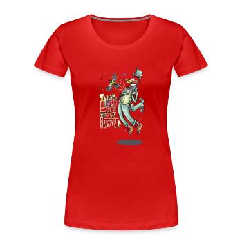 un oiseau dans le coeur - T-shirt bio Premium Femme - rouge - Devant - Mia (176cm)