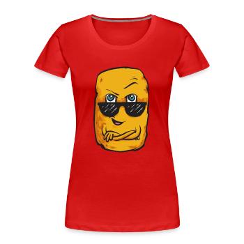 Nuggets de poulet Nuggets de poulet - T-shirt bio Premium Femme - rouge - Devant - Mia (176cm)