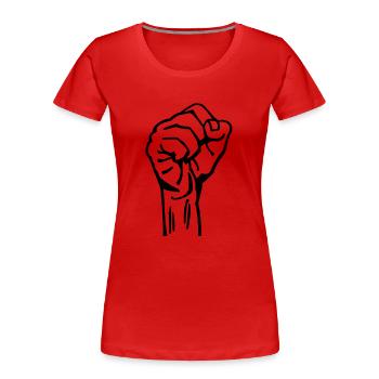 Clenched fist - Women's Premium Organic T-Shirt - red - Front - Mia (176cm)