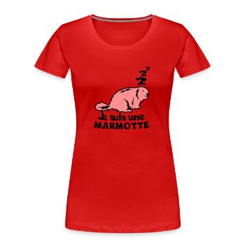 Ich bin ein Tier Murmeltier Begriff - Frauen Premium Bio T-Shirt - Rot - Vorne - Mia (176cm)