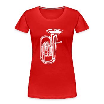 Tuba Blaskapelle Blasmusik | Joblin Volksmusik - Frauen Premium Bio T-Shirt - Rot - Vorne - Mia (176cm)