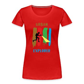 Urban Explorer - Urbex - Frauen Premium Bio T-Shirt - Rot - Vorne - Mia (176cm)