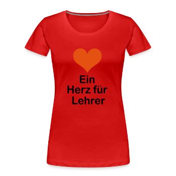 A heart for teachers - Women's Premium Organic T-Shirt - red - Front - Mia (176cm)