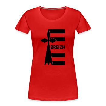breirzh bretagne 06 - T-shirt bio Premium Femme - rouge - Devant - Mia (176cm)