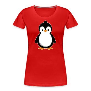 süßer Pinguin - Frauen Premium Bio T-Shirt - Rot - Vorne - Mia (176cm)