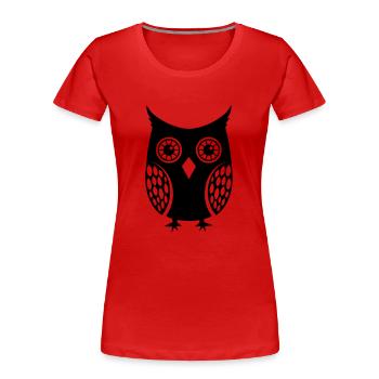 Eule - Frauen Premium Bio T-Shirt - Rot - Vorne - Mia (176cm)