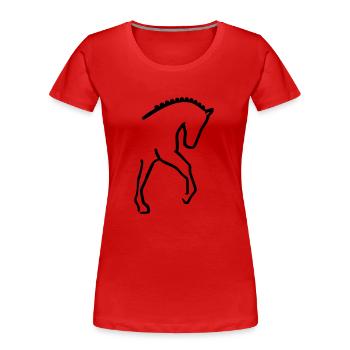 Dressur - Frauen Premium Bio T-Shirt - Rot - Vorne - Mia (176cm)