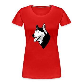 Husky - Frauen Premium Bio T-Shirt - Rot - Vorne - Mia (176cm)