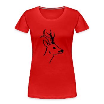 Rehbock - Frauen Premium Bio T-Shirt - Rot - Vorne - Mia (176cm)